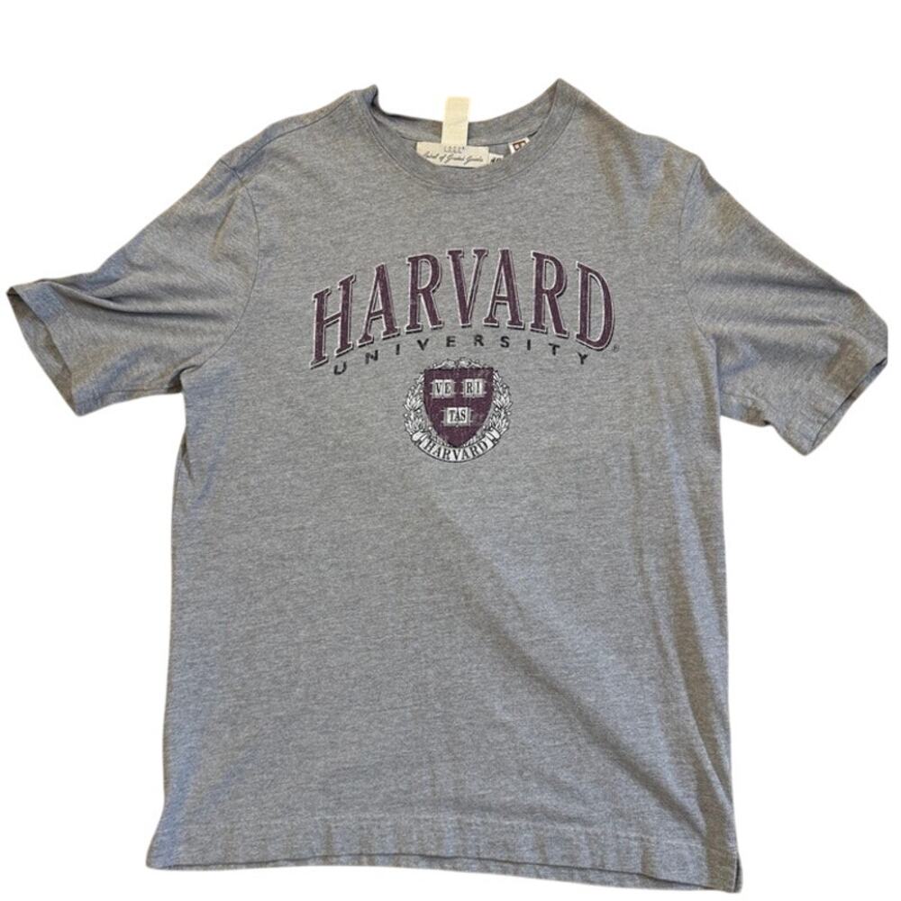 Harvard University Crimson Ivy League L.O.G.G. H&M gray t-shirt Size Medium